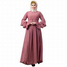 Umbrella abaya with bell sleeves- Puce Pink Umbrella abaya with bell sleeves- Puce Pink